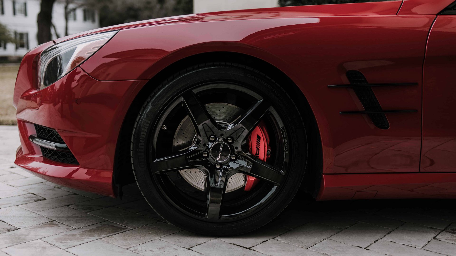 Red AMG Mercedes Dealership